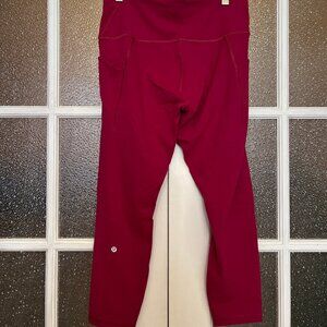 Lululemon Wunder Train 25” with Pockets - Fuschia Size 14